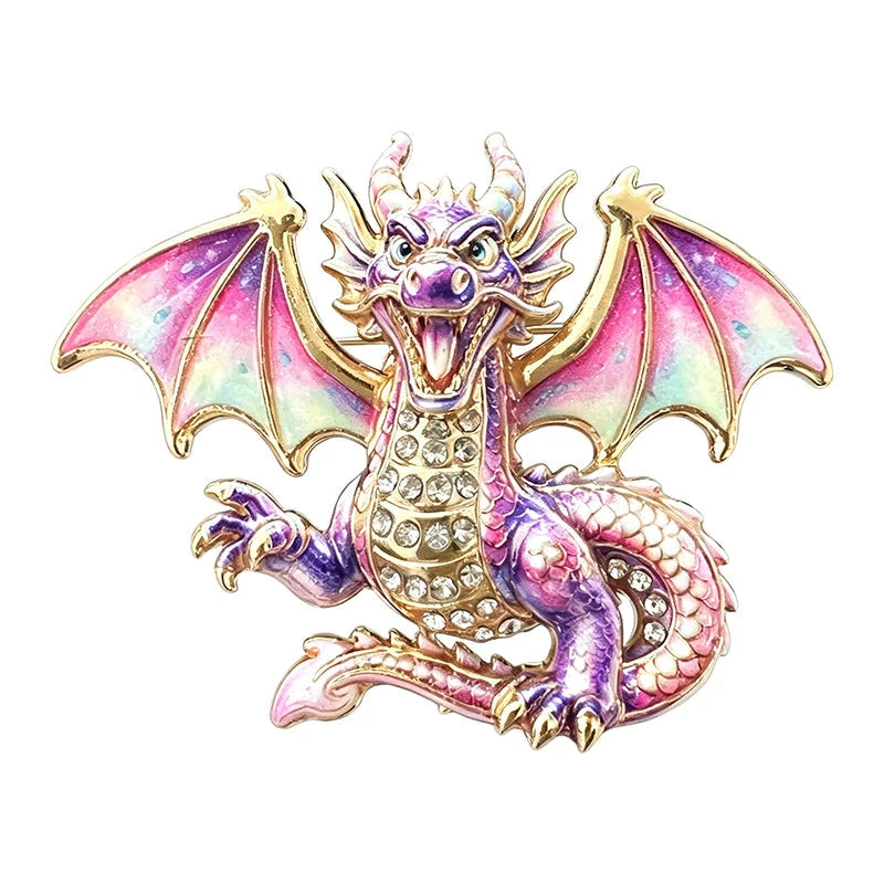 Dragon with Rainbow Wings Brooch original white background product photo
