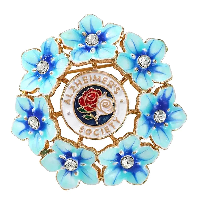 Forget Me Not Floral Emblem Brooch original white background product photo