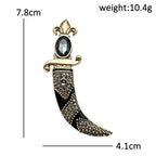 Vintage Curved Scimitar Sparkle Brooch