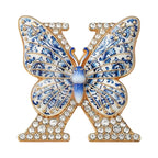 Butterfly Letter X Sparkle Brooch original white background product photo