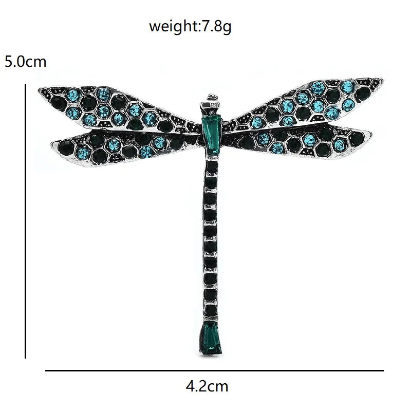 Jeweled Slender Dragonfly Brooch — dimensions