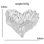Textured Love Heart Brooch — dimensions