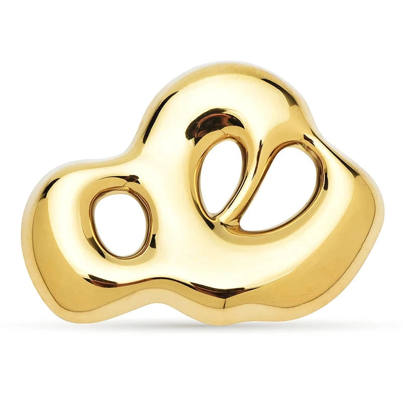 Sculptural Openwork Cloud Brooch — Gold