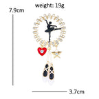 Dancing Ballerina and Ballet Charm Brooch