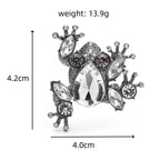Clear Rhinestone Frog Brooch — dimensions