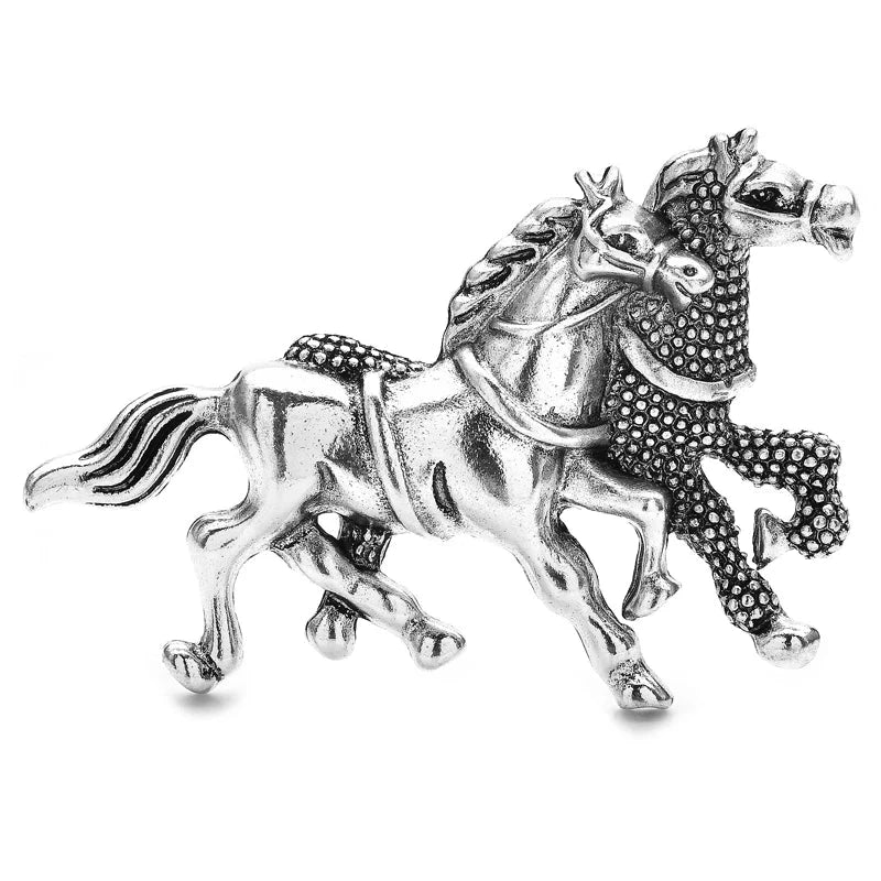 Three Running Horses Vintage-Style Brooch