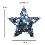 Vintage Rounded Jeweled Star Brooch