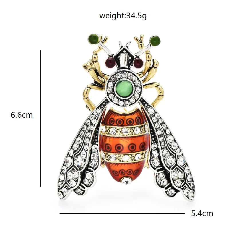 Striped Jeweled Bee Brooch
