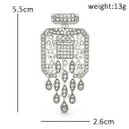 Sparkling Perfume Bottle with Droplet Fringe Brooch