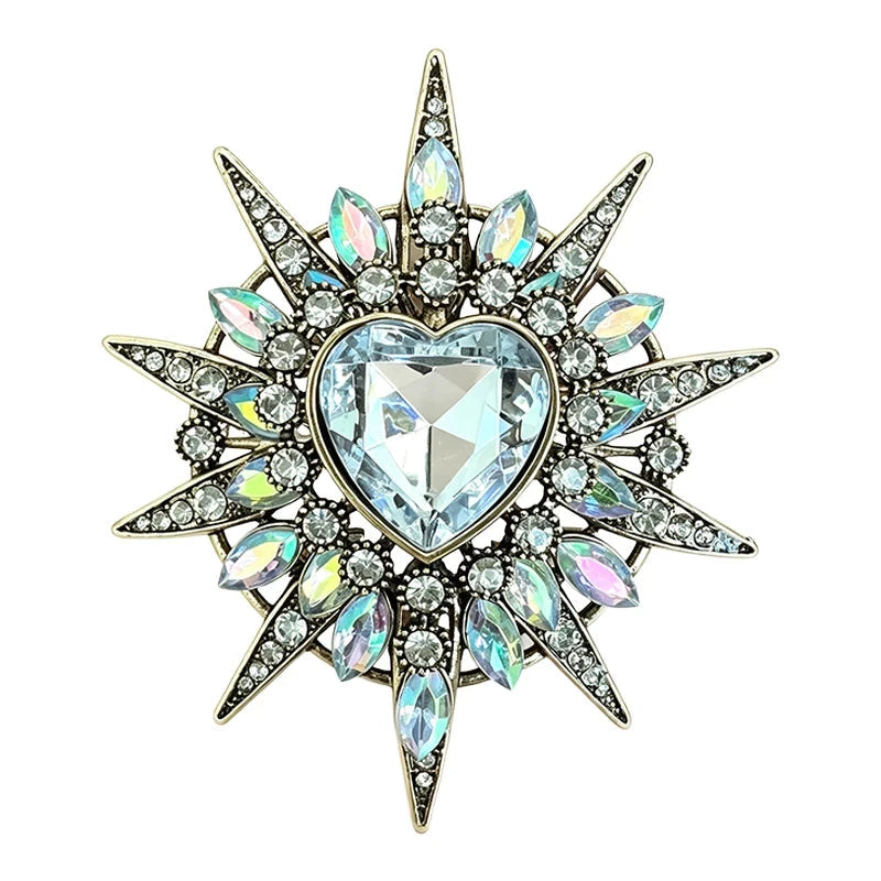 Sparkling Heart Starburst Brooch original white background product photo