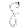 Oversized Flowing Letter S Brooch — Silver