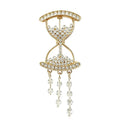 Rhinestone Hourglass with Chain Tassels Brooch original white background product photo