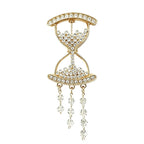 Rhinestone Hourglass with Chain Tassels Brooch original white background product photo