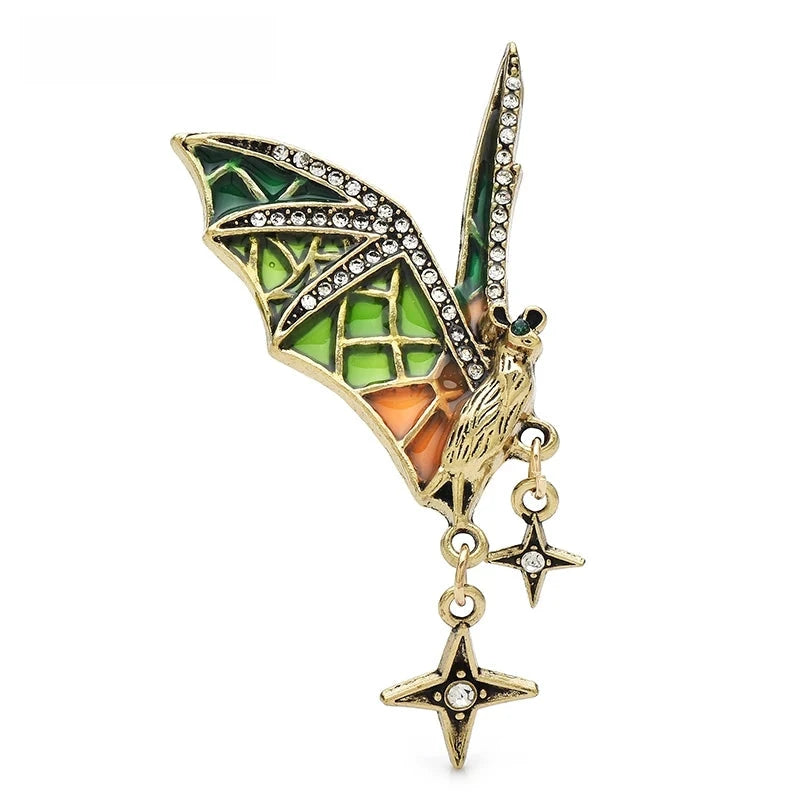 Enamel Flying Bat with Dangling Stars Brooch original variant product photo