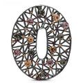 Oval Lattice with Faceted Stones Brooch — Smoky Multicolor