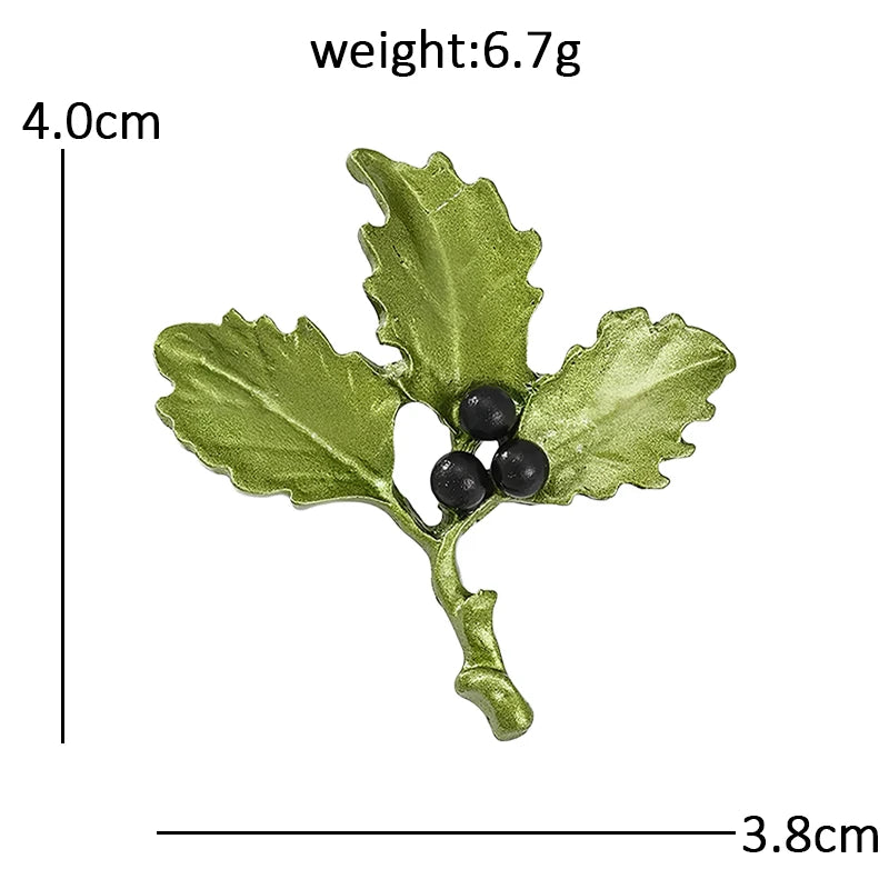 Nightshade Leaves and Berries Brooch