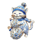 Christmas Kitten with Oversized Baubles Brooch original white background variant photo