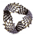 Triangular Lattice Wreath with Rhinestones Brooch — Purple
