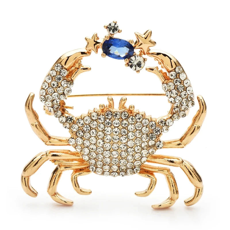 Sparkling Crab with Raised Claws Brooch original white background product photo