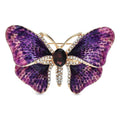 Gradient Enamel Butterfly Brooch — Purple
