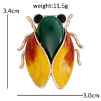 Cicada with Patterned Wings Brooch