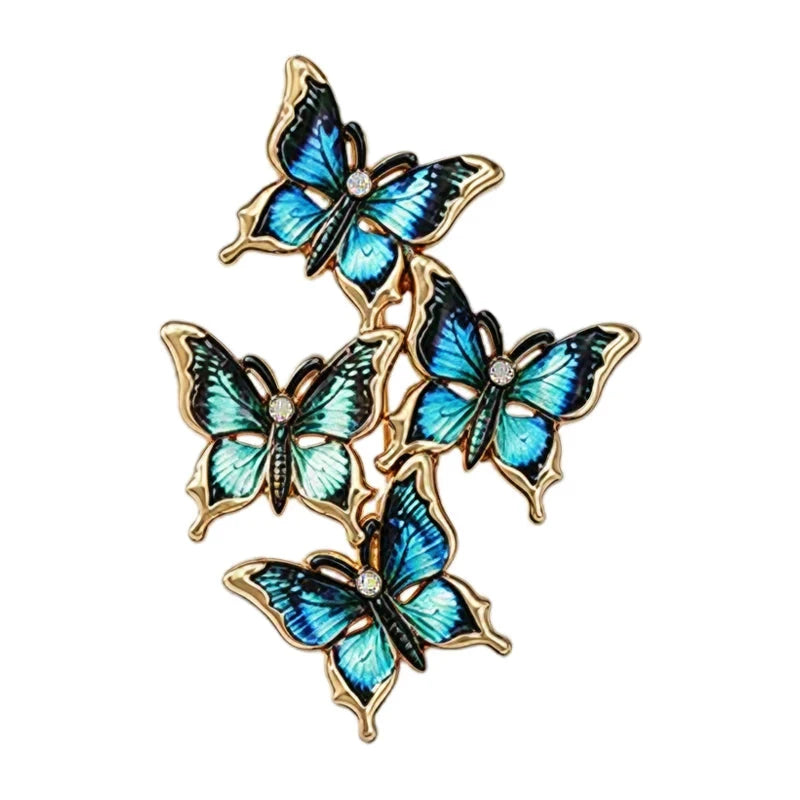 Four Fluttering Butterflies Brooch original white background product photo