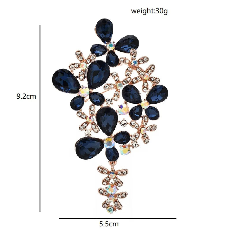 Jeweled Butterfly and Flower Spray Brooch dimensions and weight