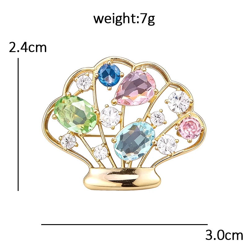 Pastel Faceted Nature and Travel Brooch