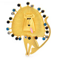 Playful Lion with Rhinestone Mane Brooch original white background product photo