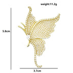 Pearl-Look Butterfly Brooch — dimensions