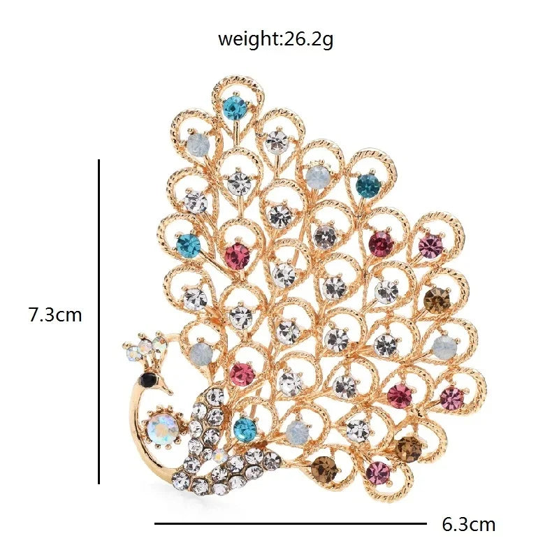 Jeweled Nature and Symbol Motif Brooch