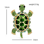 Faceted Shell Sea Turtle Brooch — dimensions
