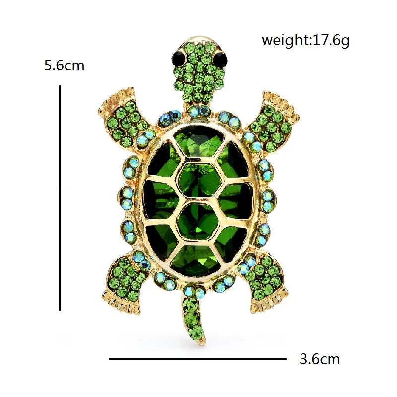 Faceted Shell Sea Turtle Brooch — dimensions