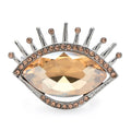 Faceted Crystal Eye Brooch