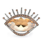 Faceted Crystal Eye Brooch