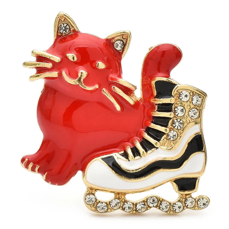 Cat with Ice Skate Brooch original variant product photo