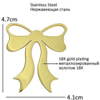 Polished Ribbon Bow Brooch