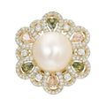 Pearlescent Flower with Sparkling Petal Halo Brooch original white background product photo