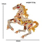 Colorful Jeweled Running Horse Brooch — dimensions