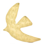 Textured Golden Dove in Flight Brooch — Gold