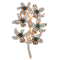 Jeweled Berry Sprig Brooch — Green