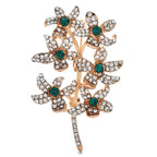 Jeweled Berry Sprig Brooch — Green