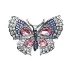 Petite Butterfly with Faceted Wing Accents Brooch — Purple