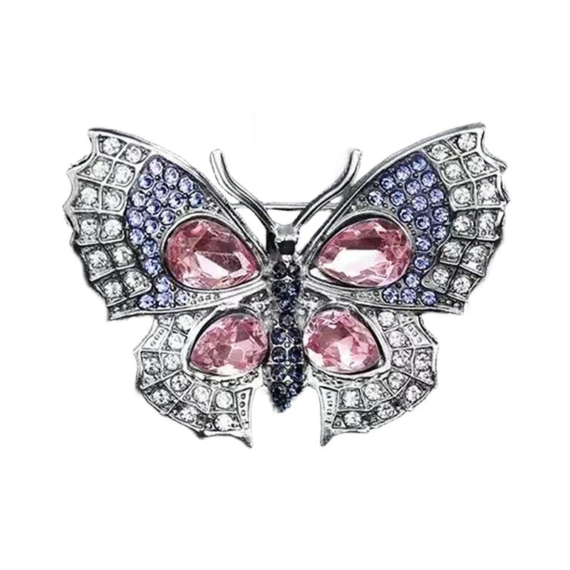 Petite Butterfly with Faceted Wing Accents Brooch — Purple