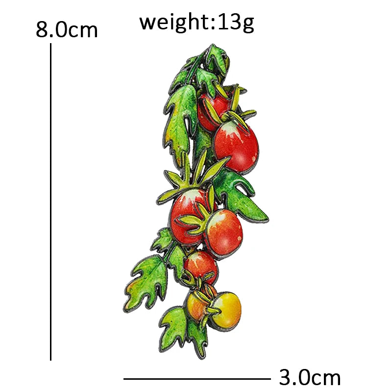 Cherry Tomato Vine Brooch