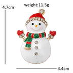 Festive Snowman with Scarf Brooch