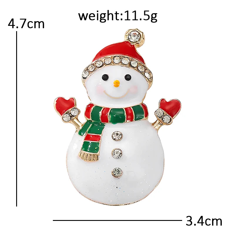 Festive Snowman with Scarf Brooch