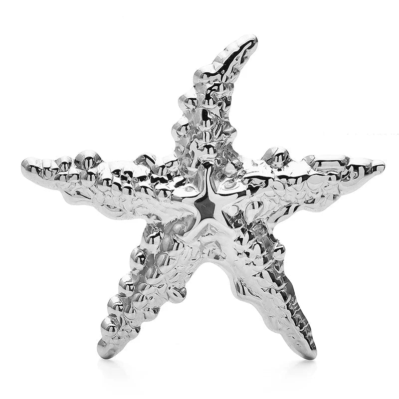 Textured Metal Starfish Brooch
