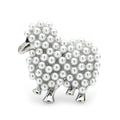 Small Pearl-Look Lamb Brooch