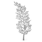 Metal Leaf Spray with Pearl-Look Beads Brooch — Silver